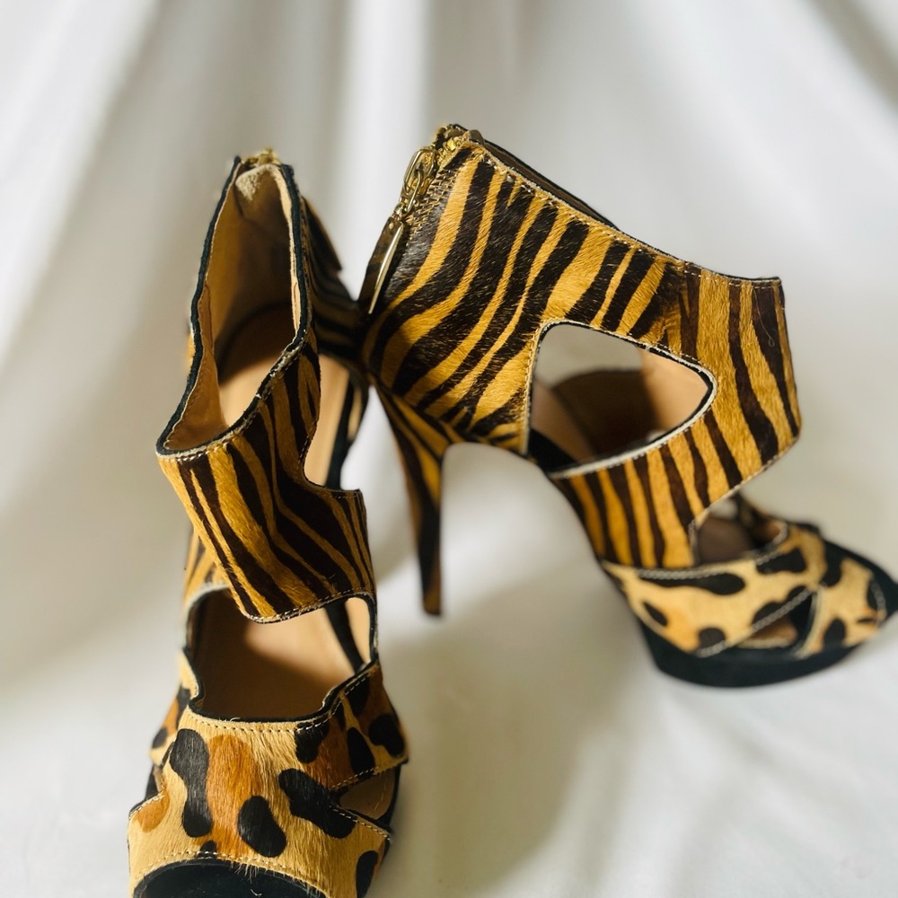 Leopard & Zebra print Topshop leather heels